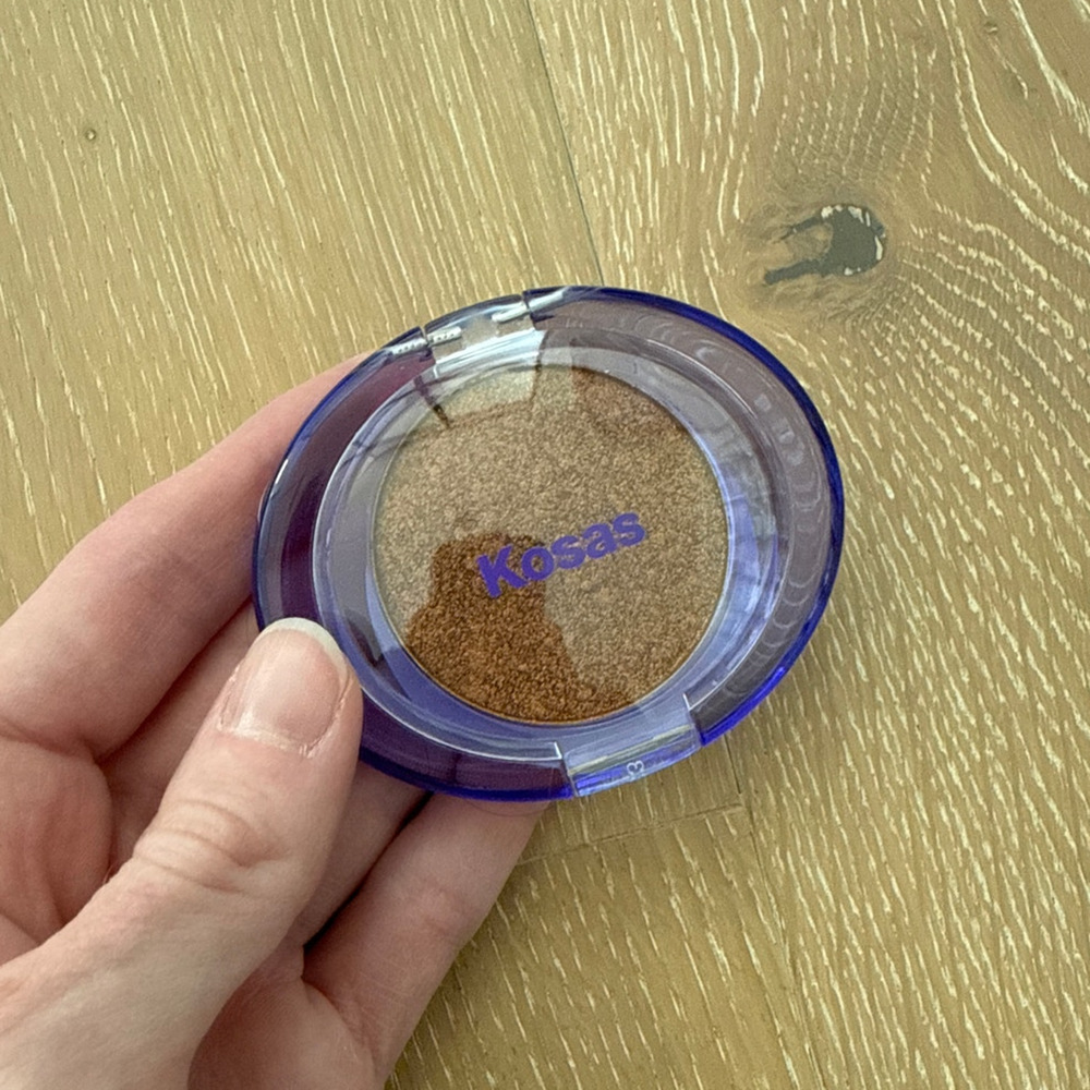Kosas Shiny Objects Wet Glisten Powder Highlighter for Face and Eyes in Embered